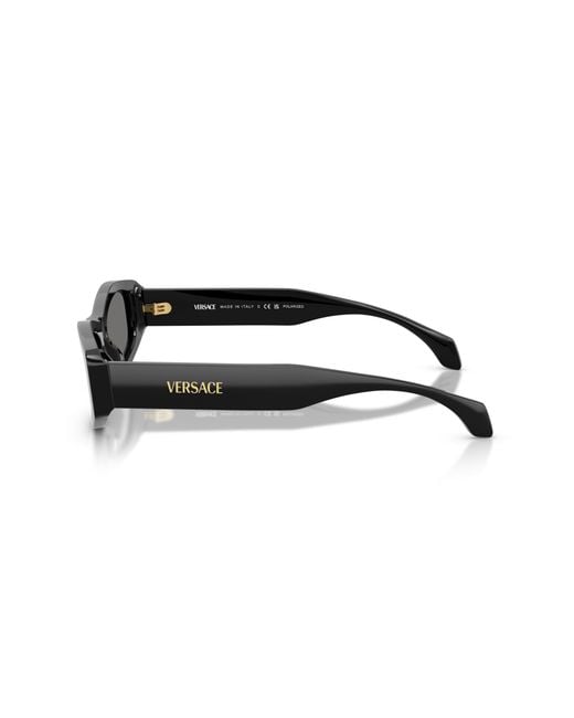 Versace Black Ve4487 Gb1/81 Sunglasses Acetate Geometric Polarized