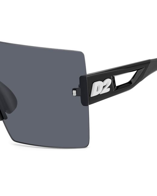 DSquared² Black D2 0126/S 80S/Ir Sunglasses Plastic Mask for men