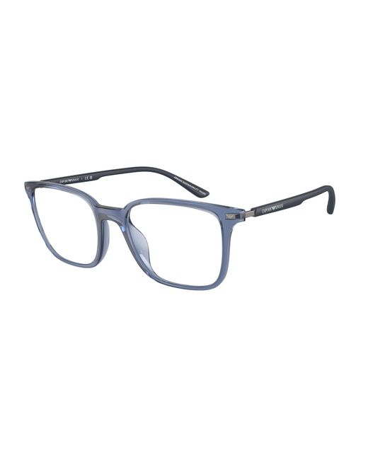 Emporio Armani Black Ea3242U 6108 Optical Frames Injected Transparent Squared Normal for men
