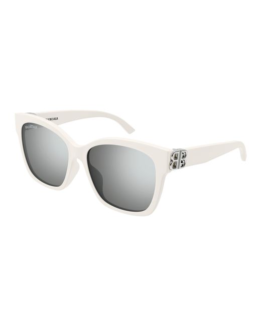 Balenciaga Black Bb0102Sa 016 Sunglasses Acetate Squared Mirrored