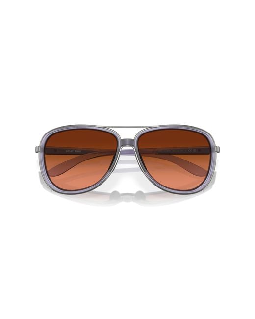 Oakley Black Oo4129 Split Time 412926 Sunglasses Metal Round Normal Shaded
