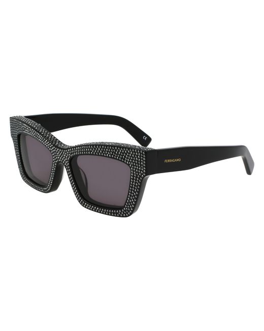 Ferragamo Black Sf2045Sr 001 Sunglasses Acetate Squared Normal
