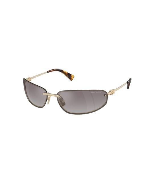 Miu Miu Black Mu A50S Zvn30C Sunglasses Metal Round Normal Nuanced