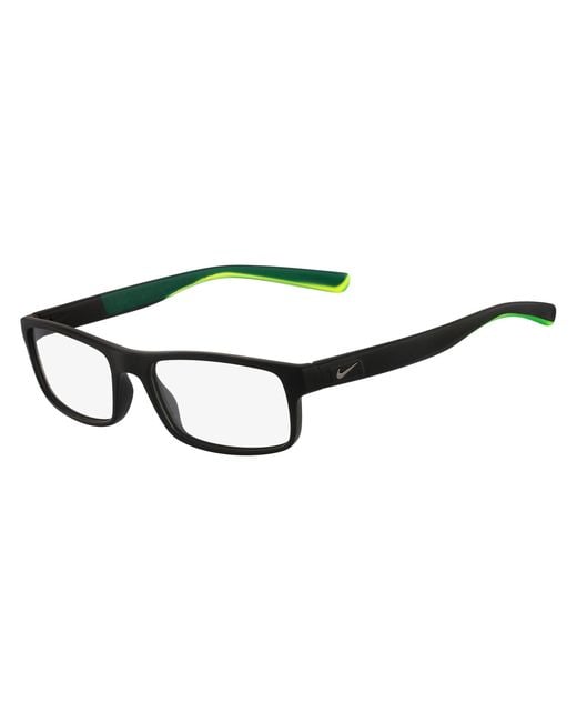 Nike Black 7090 018 Optical Frames Injected Squared Normal Photochromatic for men