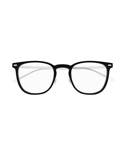 Montblanc Black Mb0393On 001 Optical Frames Injected Transparent Squared for men