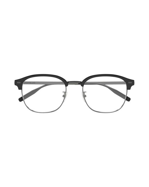 Montblanc Black Mb0446Oa 001 Optical Frames Titanium Transparent Round for men