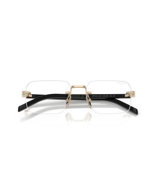 Prada Black Pr D55S Zvn10W Sunglasses Metal Transparent Squared Normal for men