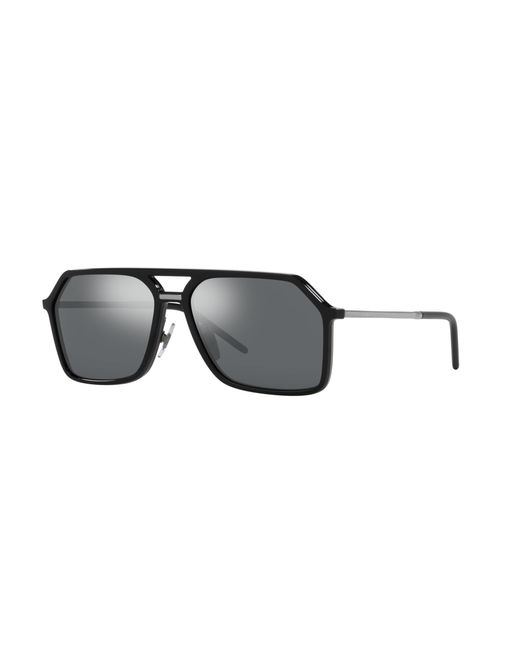 Dolce & Gabbana Black Dg6196 501/6G Sunglasses Injected Pilot Mirrored for men