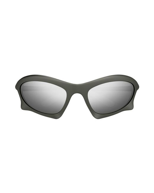 Balenciaga Black Bb0229S 002 Sunglasses Plastic Wraparound Mirrored