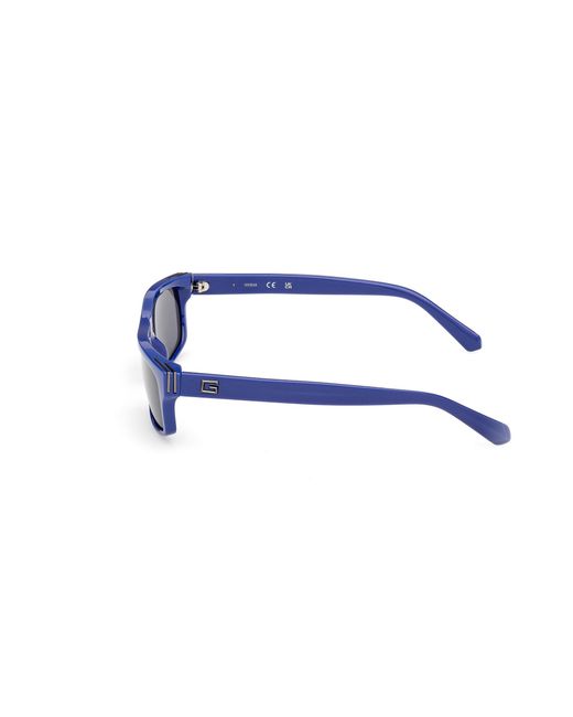 Guess Blue Gu00276 90A Sunglasses Injected Smoke Squared Normal for men