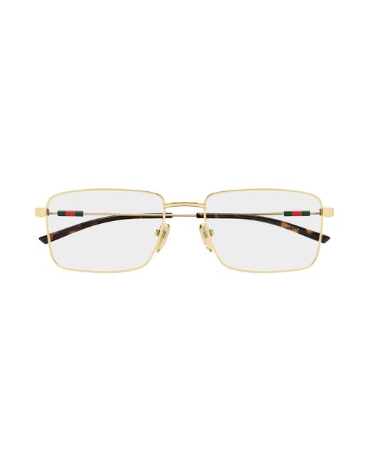 Gucci Black Gg2098O 002 Optical Frames Metal Transparent Squared for men