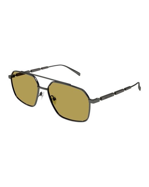 McQueen Black Am0477S 003 Sunglasses Metal Pilot for men