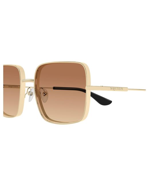 McQueen Black Am0564S 002 Sunglasses Metal Squared