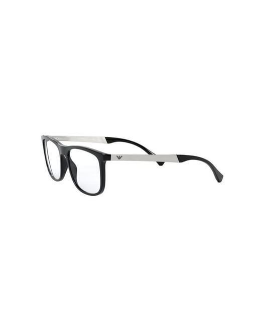Emporio Armani Black Ea3170 5001 Optical Frames Injected Transparent Squared Normal for men