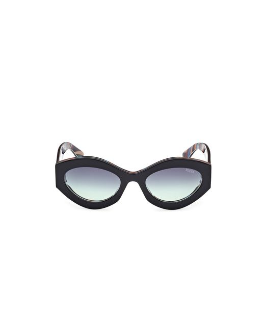 Emilio Pucci Black Ep0227 01B Sunglasses Acetate Smoke Geometric Normal