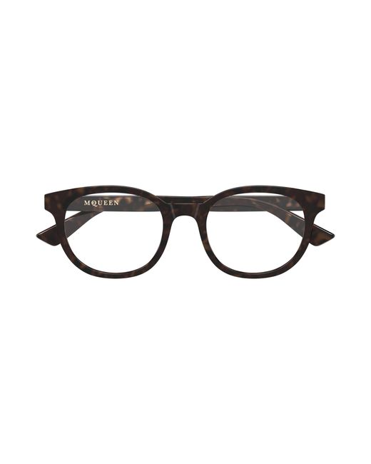 McQueen Black Am0567O 002 Optical Frames Acetate Transparent Round for men