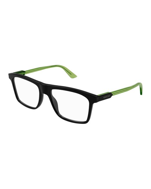 Gucci Black Gg1820O 006 Optical Frames Acetate Transparent Squared for men