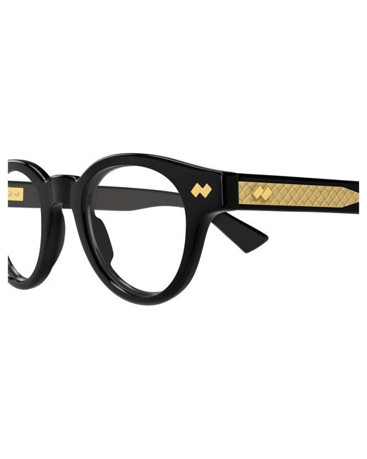 Bottega Veneta Black Bv1443O 001 Optical Frames Acetate Transparent Round