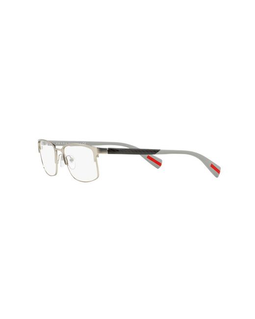 Prada Linea Rossa Black Ps 50Fv Netex Tih1O1 Optical Frames Outlet Metal Squared for men