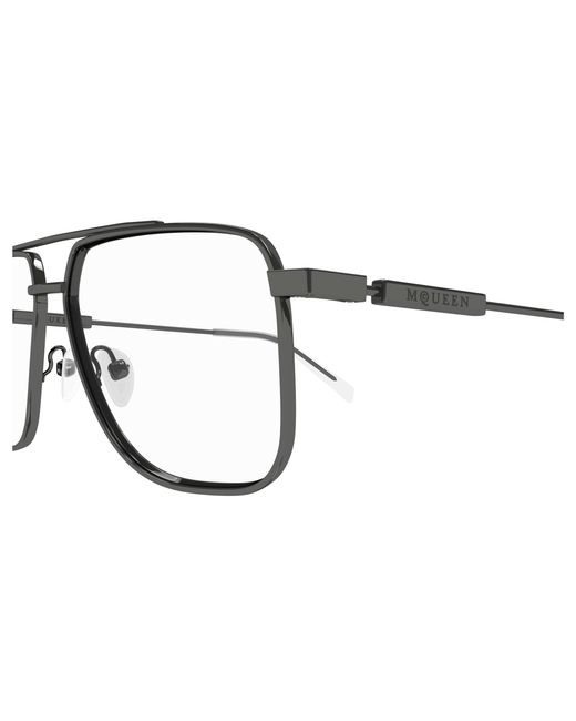 McQueen Black Am0480O 003 Optical Frames Acetate Transparent Pilot