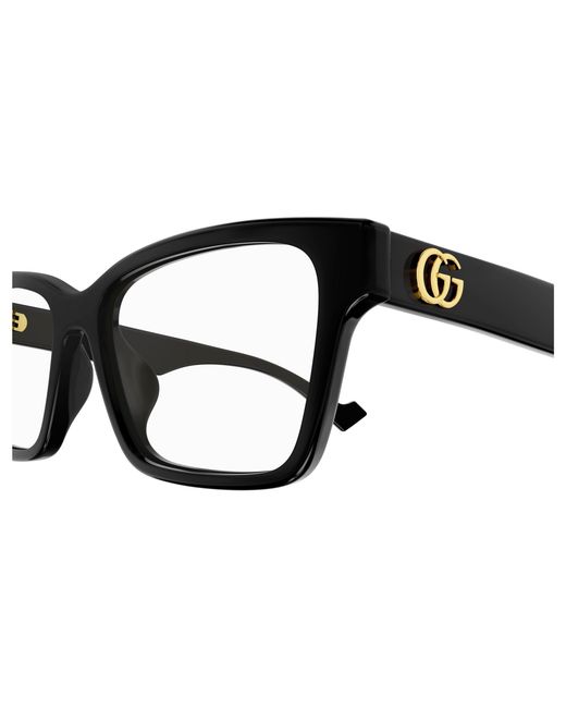 Gucci Black Gg1476Ok 001 Optical Frames Acetate Transparent Squared