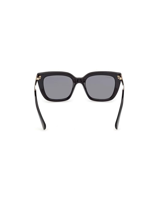 MAX&Co. Black Mo0157 01A Sunglasses Injected Smoke Cat Eye Normal