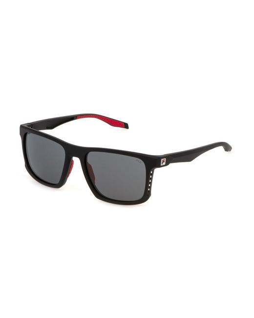 Fila Black Sfi894 0U28 Sunglasses Injected Smoke Geometric Water -Repellent for men