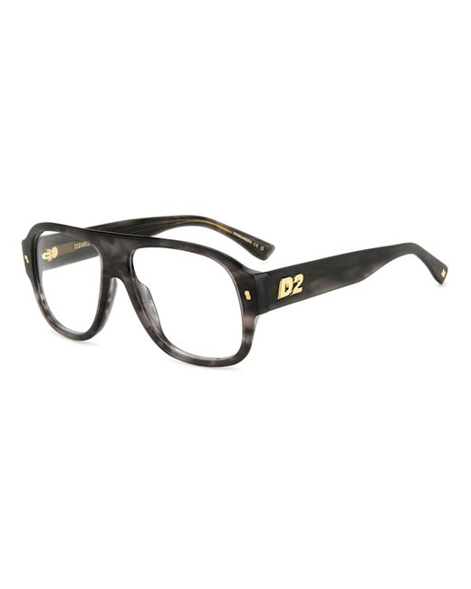 DSquared² Black D2 0125 2W8 Optical Frames Acetate Squared for men