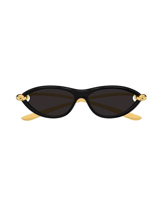 Bottega Veneta Black Bv1390S 001 Sunglasses Injected Cat Eye