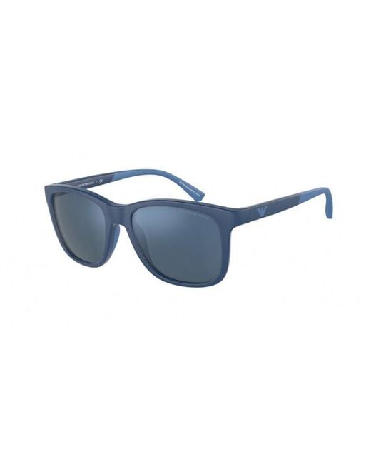 Emporio Armani Blue Ea4184 508855 Sunglasses Plastic Squared Mirror for men