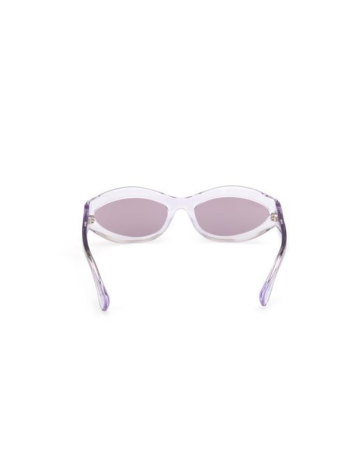 MAX&Co. White Mo0136 78Y Sunglasses Acetate Round Normal