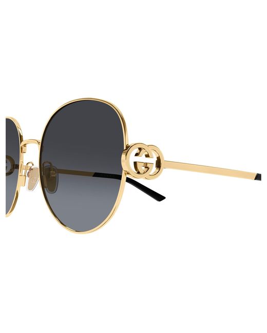 Gucci Black Gg2047S 001 Sunglasses Metal Round