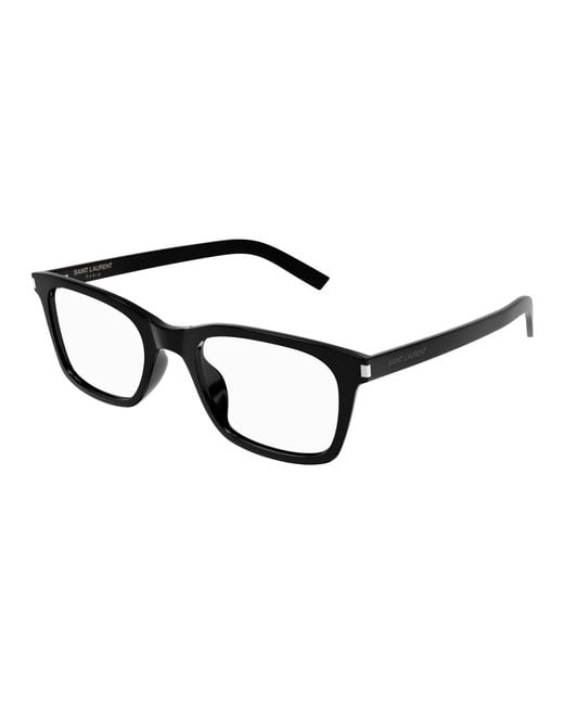 Saint Laurent Black Sl 718 Slim 005 Optical Frames Acetate Transparent Squared for men