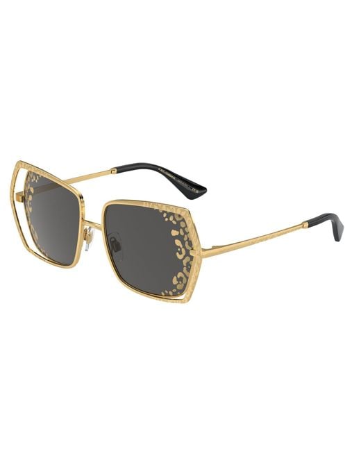 Dolce & Gabbana Black Dg2306 02/Gt Sunglasses Metal Butterfly Normal
