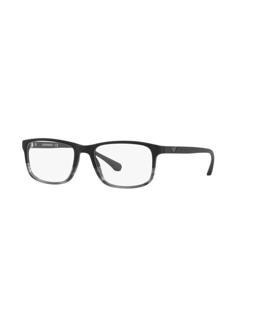 Emporio Armani Black Ea3098 5566 Optical Frames Acetate Squared Normal for men