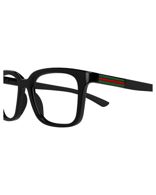 Gucci Black Gg1738O 001 Optical Frames Injected Transparent Squared for men