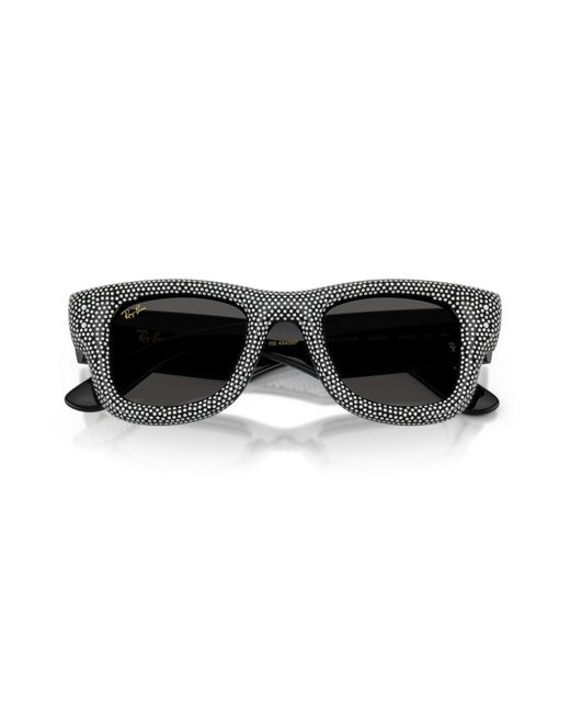 Ray-Ban Wayfarer Puffer Crystal Pavè Edition Sunglasses Frame Black Lenses