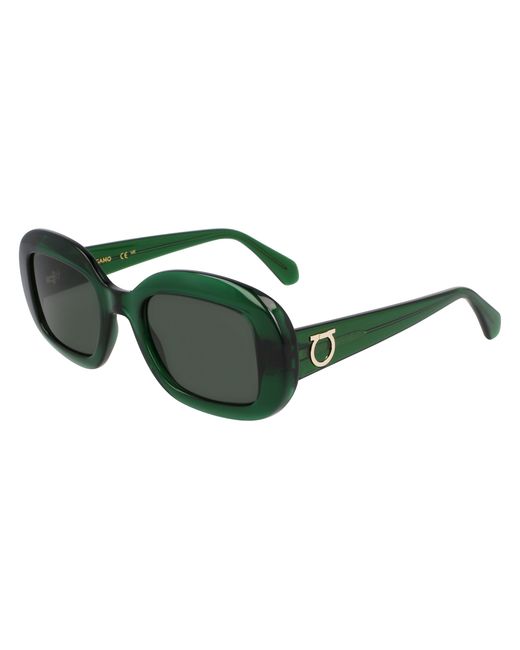 Ferragamo Green Sf2038Se 317 Sunglasses Round Normal