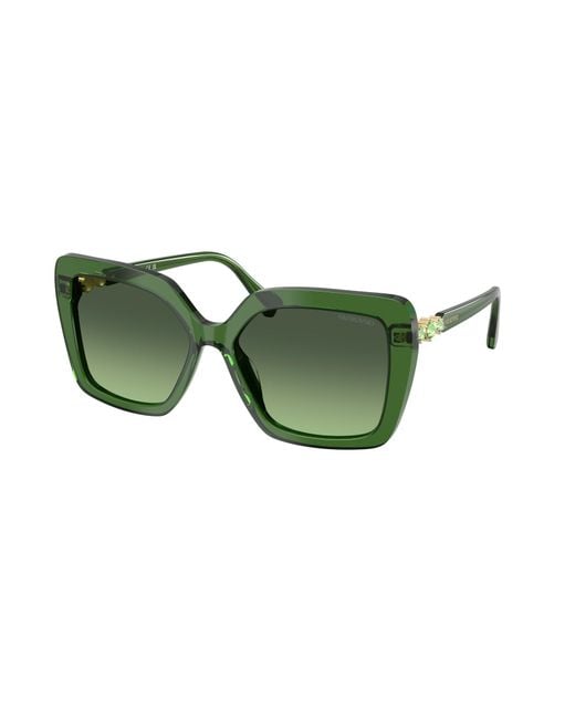 Swarovski Green Sk6049 10812A Sunglasses Acetate Butterfly Normal Nuanced
