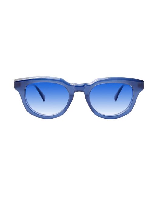 Xlab Blue Alicudi Sunglasses Acetate Smoke Round Polarized