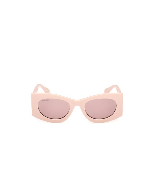 MAX&Co. Pink Mo0131 72S Sunglasses Injected Bordeaux Geometric Normal