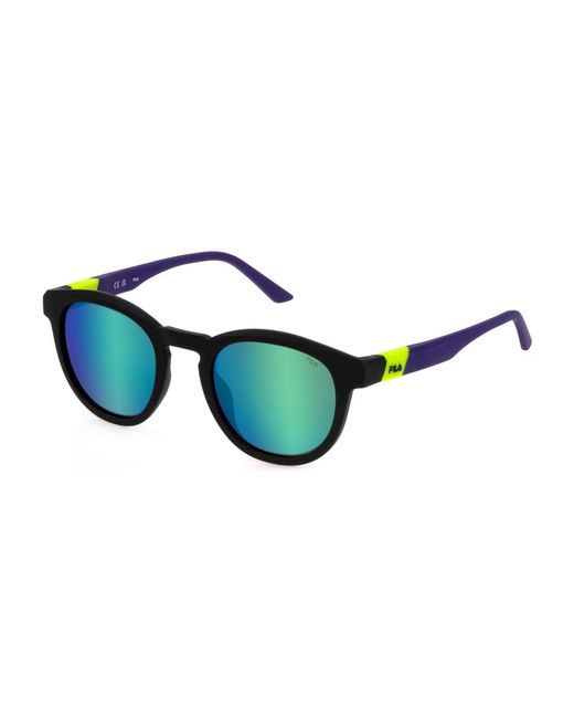 Fila Black Sfi521 U28Z Sunglasses Injected Pantos Mirror for men