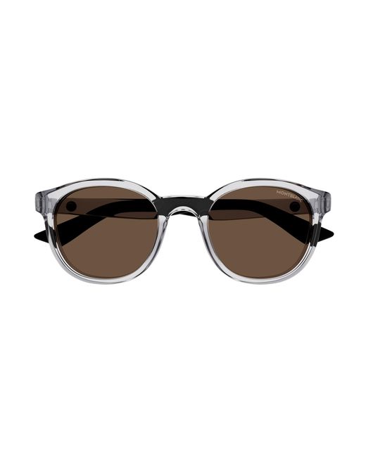 Montblanc Black Mb0398S 004 Sunglasses Injected Round for men