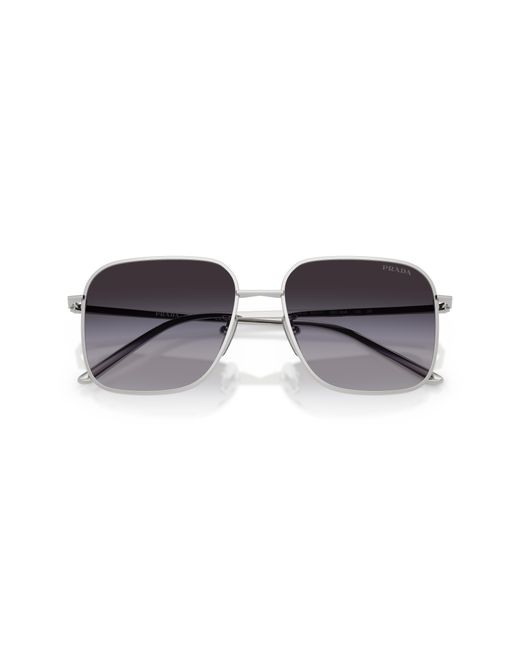 Prada Black Pr C54Sd 1Bc90A Sunglasses Metal Squared Normal Shaded