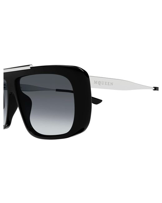 McQueen Black Am0492S 001 Sunglasses Acetate Pilot