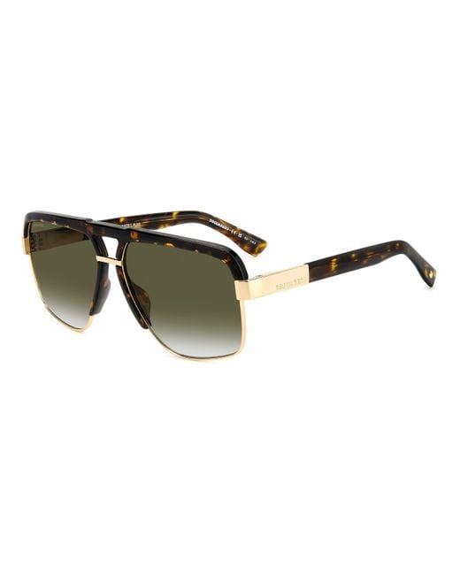DSquared² Black D2 0084/S 2Ik/9K Sunglasses Metal Squared Shaded for men