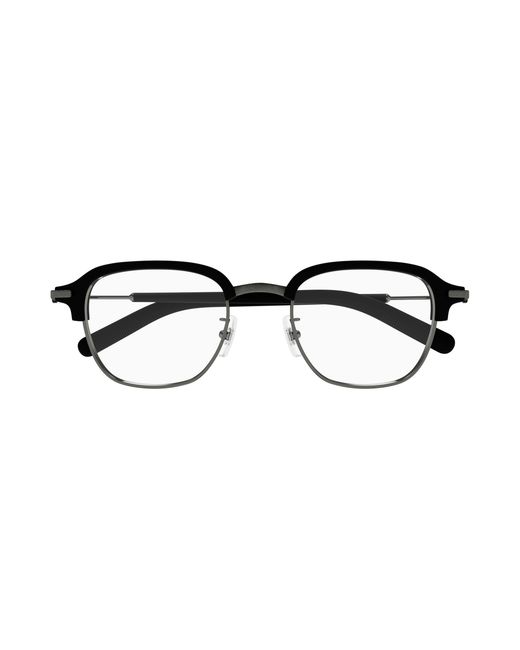 Montblanc Black Mb0390O 002 Optical Frames Metal Transparent Squared for men