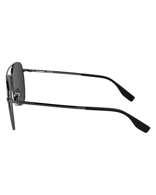 Karl Lagerfeld Black Kl360S 015 Sunglasses Metal Smoke Pilot Normal