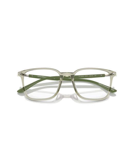 Emporio Armani Black Ea3242U 6107 Optical Frames Injected Transparent Squared Normal for men