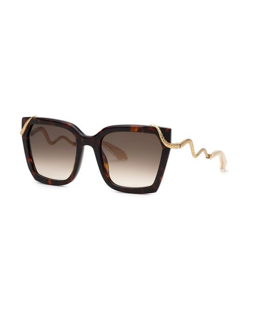 Roberto Cavalli Black Src034M 0743 Sunglasses Acetate Squared Normal Nuanced